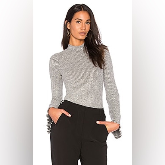 Kendall & Kylie Bell Sleeve Bodysuit Medium Heather Grey Size Large New - Picture 1 of 10